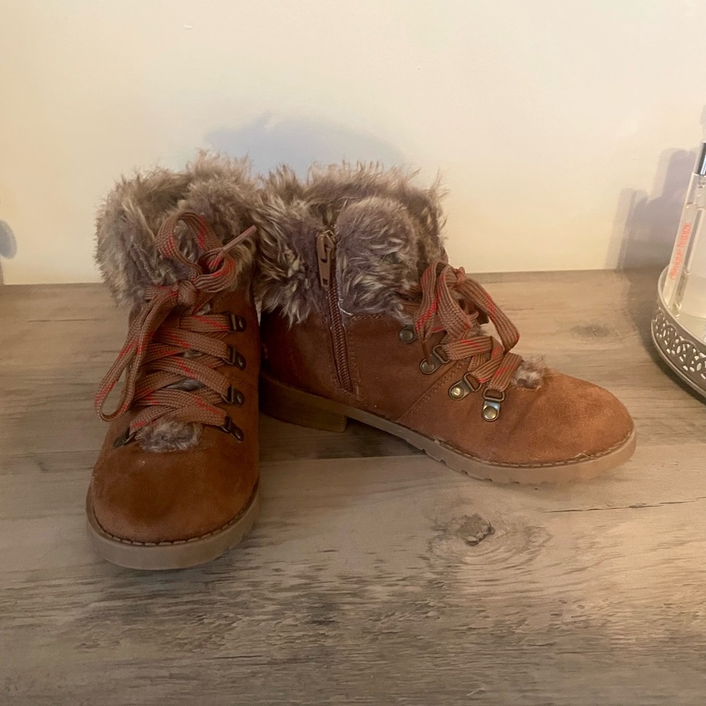 Calistoga Girls Brown Faux Fur-Lined Boots 1M